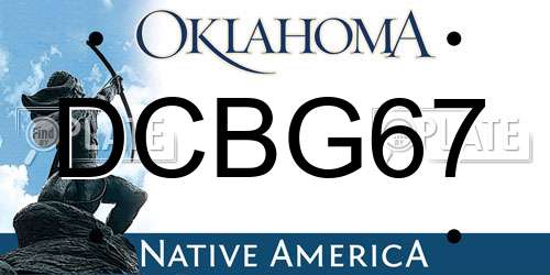 DCBG67 Oklahoma License Plate