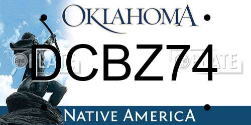 DCBZ74 Oklahoma License Plate
