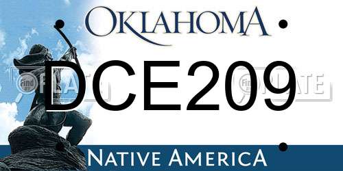 DCE209 Oklahoma License Plate