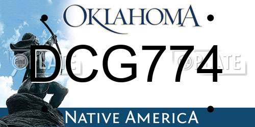 DCG774 Oklahoma License Plate