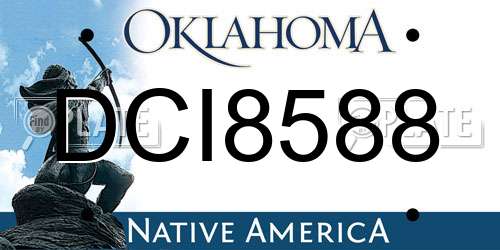 DCI8588 Oklahoma License Plate