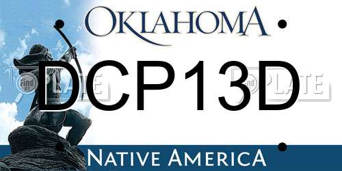 DCP13D Oklahoma License Plate