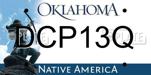 DCP13Q Oklahoma License Plate