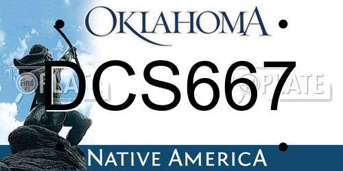 DCS667 Oklahoma License Plate