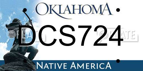 DCS724 Oklahoma License Plate