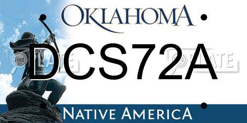 DCS72A Oklahoma License Plate