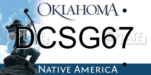 DCSG67 Oklahoma License Plate