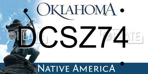 DCSZ74 Oklahoma License Plate
