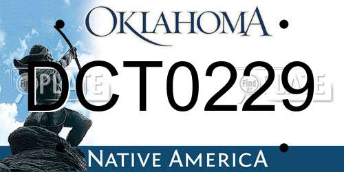DCT0229 Oklahoma License Plate