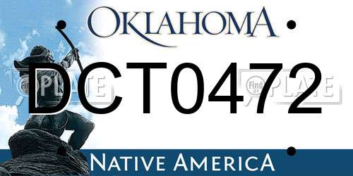 DCT0472 Oklahoma License Plate