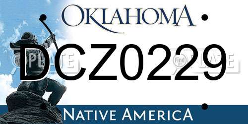 DCZ0229 Oklahoma License Plate