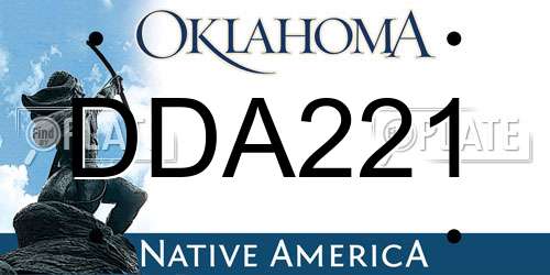 DDA221 Oklahoma License Plate