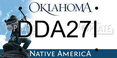 DDA27I Oklahoma License Plate