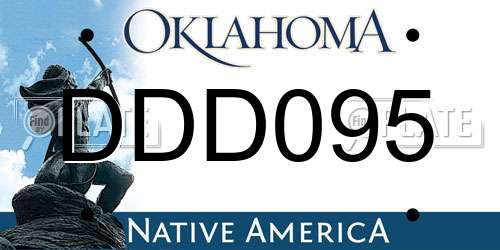 DDD095 Oklahoma License Plate