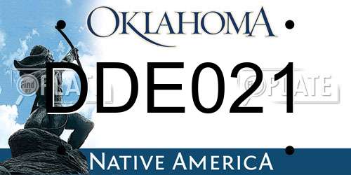 DDE021 Oklahoma License Plate