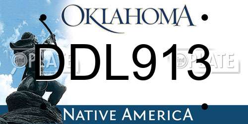 DDL913 Oklahoma License Plate