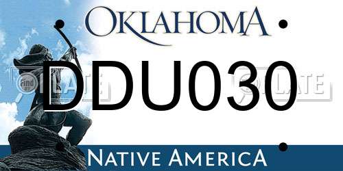 DDU030 Oklahoma License Plate