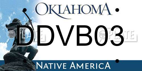 DDVB03 Oklahoma License Plate