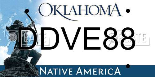 DDVE88 Oklahoma License Plate