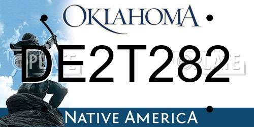 DE2T282 Oklahoma License Plate