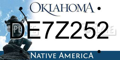 DE7Z252 Oklahoma License Plate