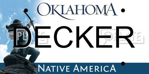 DECKER Oklahoma License Plate