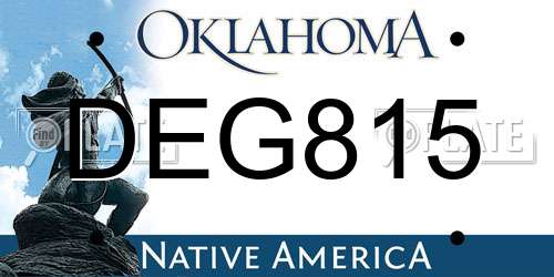 DEG815 Oklahoma License Plate