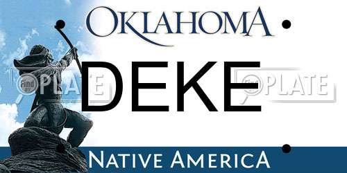 DEKE Oklahoma License Plate