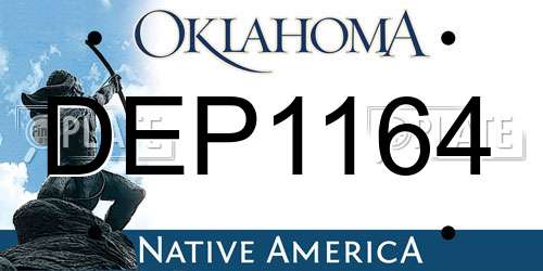 DEP1164 Oklahoma License Plate