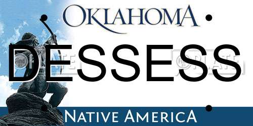 DESSESS Oklahoma License Plate