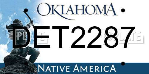 DET2287 Oklahoma License Plate