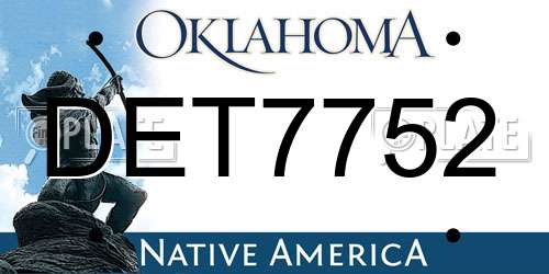DET7752 Oklahoma License Plate