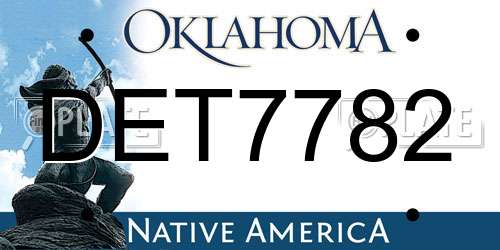 DET7782 Oklahoma License Plate