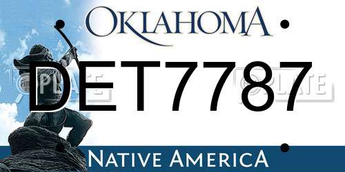 DET7787 Oklahoma License Plate