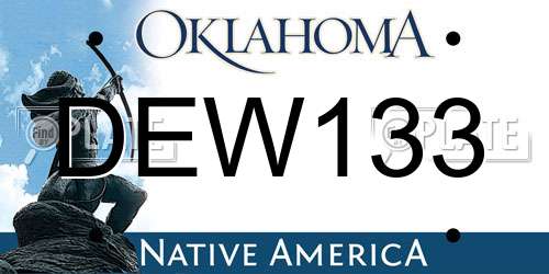 DEW133 Oklahoma License Plate
