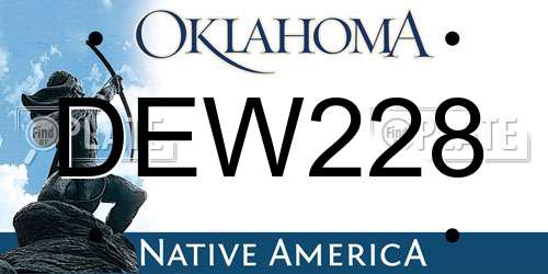 DEW228 Oklahoma License Plate