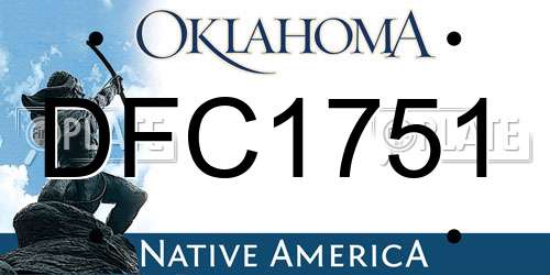 DFC1751 Oklahoma License Plate