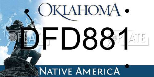 DFD881 Oklahoma License Plate