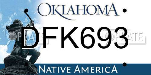 DFK693 Oklahoma License Plate