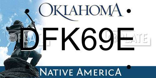 DFK69E Oklahoma License Plate