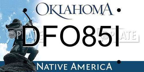 DFO85I Oklahoma License Plate