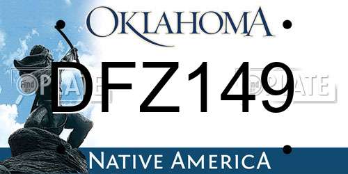 DFZ149 Oklahoma License Plate