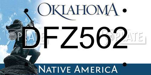 DFZ562 Oklahoma License Plate
