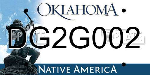 DG2G002 Oklahoma License Plate