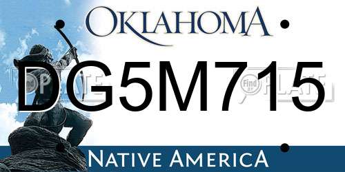 DG5M715 Oklahoma License Plate