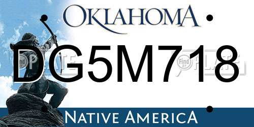 DG5M718 Oklahoma License Plate