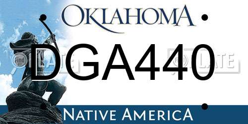 DGA440 Oklahoma License Plate