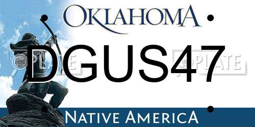 DGUS47 Oklahoma License Plate