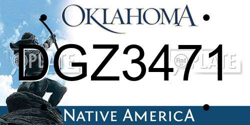 DGZ3471 Oklahoma License Plate