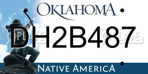 DH2B487 Oklahoma License Plate